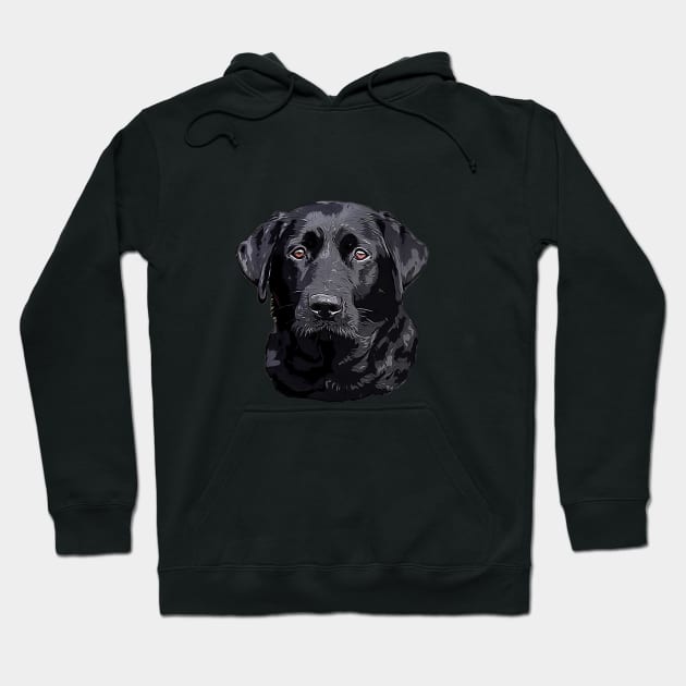 Labrador Retriever Black Dog Hoodie by ElegantCat